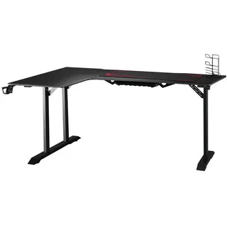 Homcom Gaming Tisch L-förmig Schwarz Rot PC
