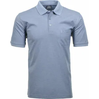 Größe XXL Ragman Herren Poloshirt Softknit kurzarm marine-meliert 540391 - Blau
