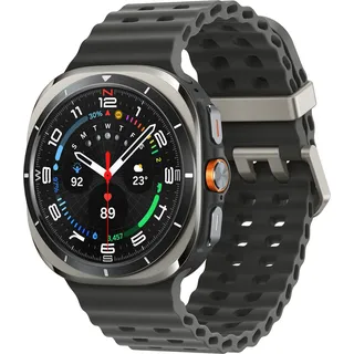 Samsung Galaxy Watch Ultra 4G 47 mm Titaniumgehäuse silber Gummiarmband grau One Size