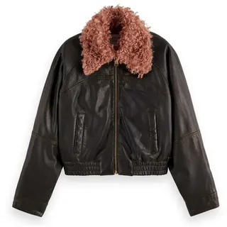 Scotch & Soda 177592 Lederjacke - Brown Aged Leather - XS