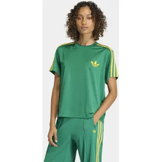 T-Shirt ADIDAS ORIGINALS "FIREBIRD", Damen, Gr. XS, bold grün, eqt gelb, sanftes weiß, Obermaterial: 100% Polyester, Rundhals, Shirts T-Shirt