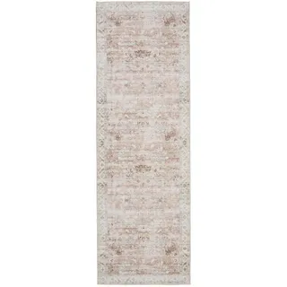 benuta Vintage-Läufer George waschbar 80x240 cm , Rosa , Kunststoff , Vintage , Rechteckig , 80x240 cm , Oeko-Tex® Standard 100 , in verschiedenen Größen erhältlich, rutschfeste Unterfläche, waschbar , Teppiche und Böden, Teppiche, Teppichläufer, Läufer