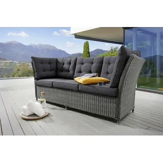 Destiny Loungesofa »PALMA« Aluminium, Polyrattan, 3er Bank, inkl. Auflagen, grau