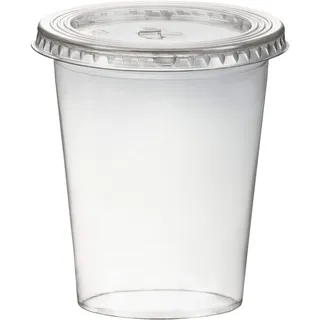 Smoothiebecher inkl. Deckel mit Schlitz 300 ml, O 95mm, PET, glasklar, 50 Stk.