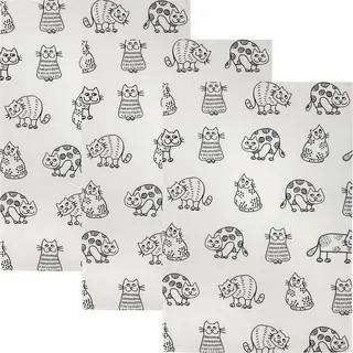 Kracht Geschirrtuch "Katzenreihe" 3er-Pack Halbleinen Katzen Größe 50x70 cm