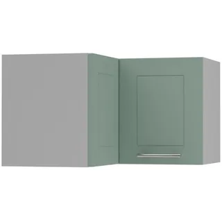 Feldmann-Wohnen Eckhängeschrank Kvantum W12/60/36 Mint Matt / Grau Matt 60 / 60 / 36cm , Mintgrün, Grau , Holz , Rechteckig , 60x36x60 cm , Küchen, Küchenmöbel, Küchenschränke, Küchenoberschränke