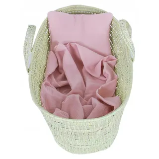 BabyLux Baumwoll-Mull Kissen & Decke 100x75 cm Sommer Leicht - Rosa