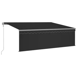 vidaXL Markise Automatisch Einziehbar mit Volant 4x3 m Anthrazit - Grau