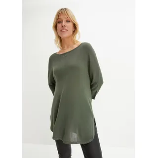 bonprix Feinstrickpullover mit 3/4 Arm Eukalyptusgrün M
