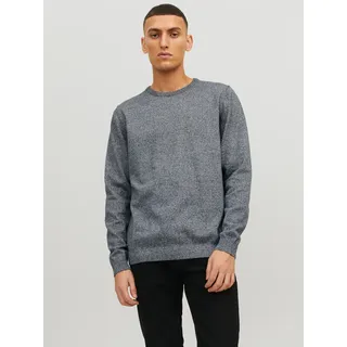 Jack & Jones Rundhalspullover »JJEBASIC mit Rundhals, ideal für Job und Freizeit«, unifarben, modisch, slim fit, Baumwolle, Rundhals, blau