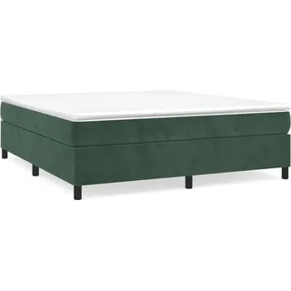 vidaXL Boxspringbett mit Matratze Dunkelgrün 200x200 cm Samt - Grün