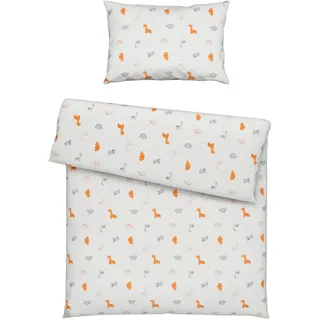 Träumeland Babybettwäsche , Gelb, Weiß , Textil , Dinosaurier , 100x135 cm , pflegeleicht, atmungsaktiv, hautfreundlich, schadstoffgeprüft, weiche und anschmiegsame Oberfläche , Schlafen, Babybettausstattung, Babybettwäsche