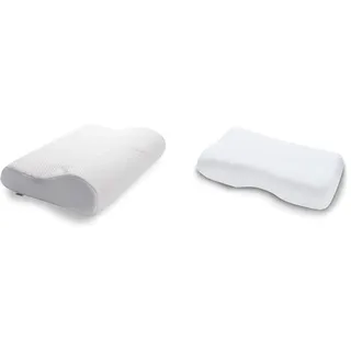 TEMPUR Kissen Set mit Füllung und Bezug, Original Kopfkissen Größe Junior mit Jersey-Kissenbezug (weiß)
