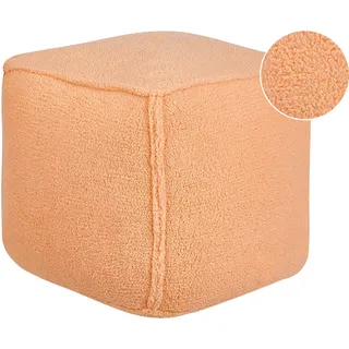Beliani Pouf ALIPUR Bouclé Orange