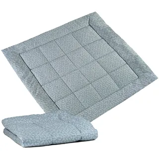 molis&co - Baby Spielmatte 120x120 cm, extra dick, weich, stilisch, unisex, 100% Baumwolle (Oeko-TEX), maschinenwaschbar, Blue Garden