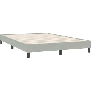 vidaXL Bettgestell ohne Matratze Hellgrau 140x220 cm Samt - Grau