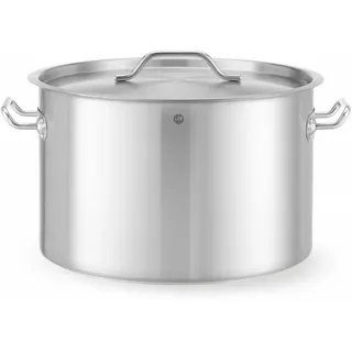 HENDI Kochtopf, Mittel, mit Deckel, Geeignet für Gasherd, Induktionsherd, Elektroherd, Ceranherd, Geschirrspüler, 32L, ø400x(H)260mm, Edelstahl