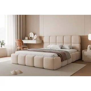 FURMEB24 Polsterbett CRYSTAL - 140 x 200 cm - BEIGE - Beige