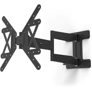 Hama TV-Wandhalterung TV Wandhalterung schwenkbar, neigbar, extra Langer Arm (TV Wandhalterung 32-65 Zoll, VESA 100x100 bis VESA 400x400, bis 50kg, Ultra Slim, ausziehbare Halterung, mit Fischer-Dübeln) schwarz