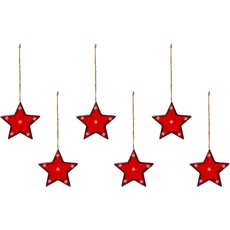 Bild Dekostern »Weihnachtsstern, Weihnachtsdeko rot, Christbaumschmuck«, (6 St.), mit Schneeflocken-Design, rot