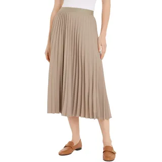 Tommy Hilfiger Damen Rock Twill Pleated Midi-Länge, Beige (Beige), 42