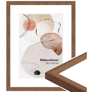 WANDStyle Bilderrahmen 24x30 Eiche, moderner Bilderrahmen Holz, hochwertiger Holzbilderrahmen, Posterrahmen zum Aufhängen, Rahmen 30x24 cm, Fotorahmen H320 - Made in Germany