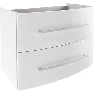 Fackelmann Waschtisch-Unterschrank Verona 80 cm Weiß Glanz/Weiß Hochglanz