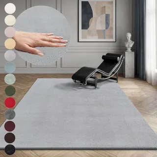OTTO home Teppich "Arabell, Kunstfellteppich, Felloptik, waschbar," rechteckig 16 mm Höhe flauschig, kuschelig, Anti-Rutsch-Unterseite, Wohnzimmer, Schlafzimmer, grau