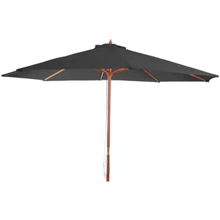 MCW Sonnenschirm Rund Anthrazit , Holz , 350x350 cm , Sonnenschutz, Sonnenschirme