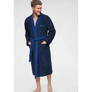 H.I.S. H.I.S »Hannes, ideal für Sauna & Spa, Hotelbademantel, Morgenmantel« Gr. M blau marine, L:120cm, Walkfrottee, Hausmäntel, für Damen & Herren, lang, mit Taschen, S-3XL