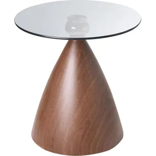 BELIANI Beistelltisch Braun / Schwarz aus Metall Glas Rund Klein Modernes Design Eleganter Stil Couchtisch Kaffeetisch Akzenttisch für Wohnzimmer - Braun, Schwarz