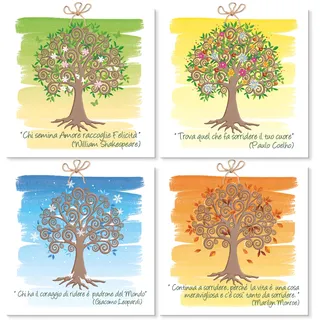 Mareli Set mit 4 Quadraten 10 x 10 cm mit Magnet, ideal als Gastgeschenk zur Taufe, Erstkommunion, Firmung