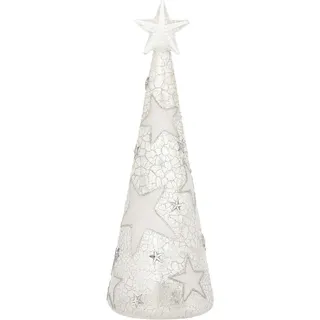 Baum Weihnachtlich Bagutta Geschenk Glas Geblasen Kegel Sterne Silber Licht LED