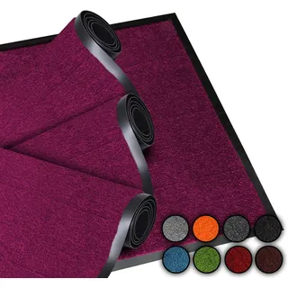 LUCA HOME Fußmatte für den Eingangsbereich, 40 x 60 cm, Bordeaux, rutschfest, waschbar, für Eingangstür, Küche und Flur, Fußmatte für den Innen- und Außenbereich, originelle Fußmatten für den