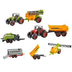 Bild von Farm Set 6 landwirtschaftliche Maschinen Spielzeug Kinder Traktoren Anhänger