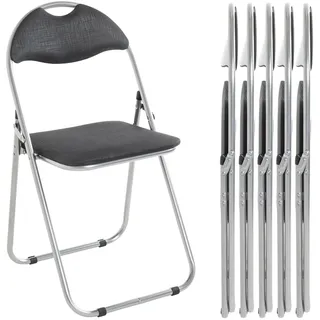 Haku-Möbel Klappstuhl 6er Set Aluminium schwarz