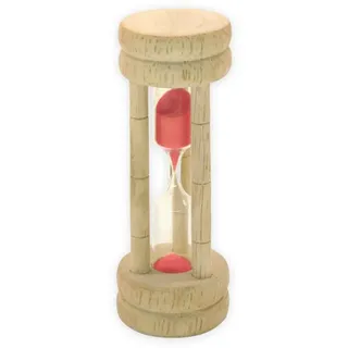 Fackelmann 30952 Eieruhr 3,5x10cm aus Buche/Glas/Sand, Glas, Beige/Transparent, 10 x 3,5 x 3,5 cm