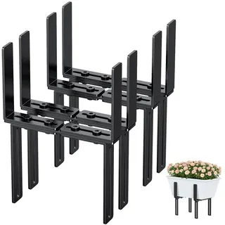 4er H-Form Blumenkastenhalterung, Balkonkasten Halterung Ohne Bohren Passend für Balkongeländer von 1,5–32 cm und Blumenkasten von 15–23 cm, Blumenkasten Halterung für Balkonkasten Geländerkasten