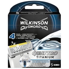 Wilkinson Sword Quattro Titanium Core Motion Rasierklingen für Herren Rasierer, 5 St
