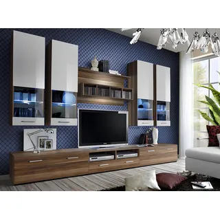 Luxus tv Ständer Wohnzimmer rtv Lowboard Designer Wandregal Modern Wohnwand - Braun