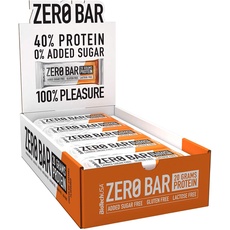 BioTechUSA Zero Bar Protein Snack - Zuckerarm & Laktosefrei | Knusprige Textur | Leckere Geschmacksrichtungen | Ideal für Diäten & Workouts, 20 * 50 g, Schokolade-Karamell