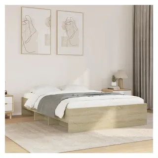 vidaXL Bettgestell ohne Matratze Sonoma-Eiche 120x200 cm Holzwerkstoff - Braun