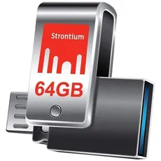 Strontium SR64GSLOTG1Z 64GB Nitro Plus OTG Stick und USB 3.0 Speicherstick extrem schnell mit 130 Mbps