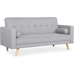 Menzzo Schlafsofa, skandinavisch, Slow-Bett, Polyester, Hellgrau, 186 x 75 x 89 cm