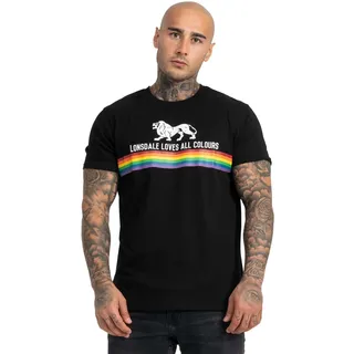 Lonsdale Unisex T-Shirt Normale Passform Nelson Black XS