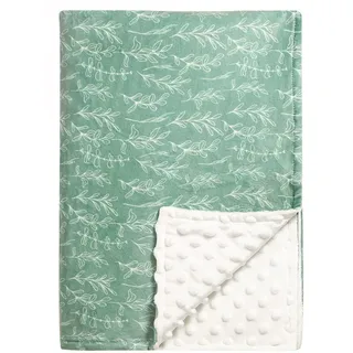 Green Sage Babydecke, Florale Minky Kleinkind Decke für Jungen Mädchen, Gepunktete Rückseite, doppellagig, Kinderbettdecke, für Kinderzimmer/Kinderwagen/Kleinkindbett/Autositz, 76,2 x 101,6 cm