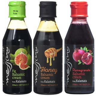 Messino Griechische Balsamico Cremes Gourmet Mischung: Feige Balsamico | Honig Balsamico | Granatapfel Balsamico, 3er Pack x 250 ml (Insgesamt: 750 ml)