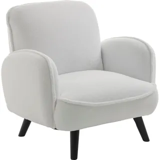 Atlantic Home Collection Sessel Ben Schaffellimitat 88 x 84 x 86 cm Weiß mit Rollen
