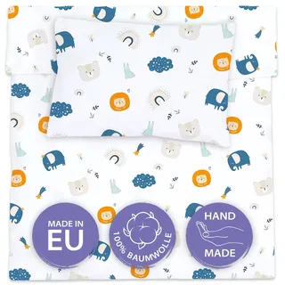 Kinderbettwäsche Baby Bettwäsche 90x120 cm aus Baumwolle - Kinder Set von Duvet Cover 90 x 120 und Kissenbezug 40x60 cm Junge und mädchen babybettwäsche bettbezug für Kleinkind Oeko-Tex