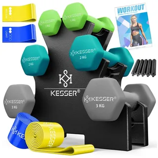 Kesser Hantel-Set Kurzhanteln 12 kg rutschfeste Neopren
